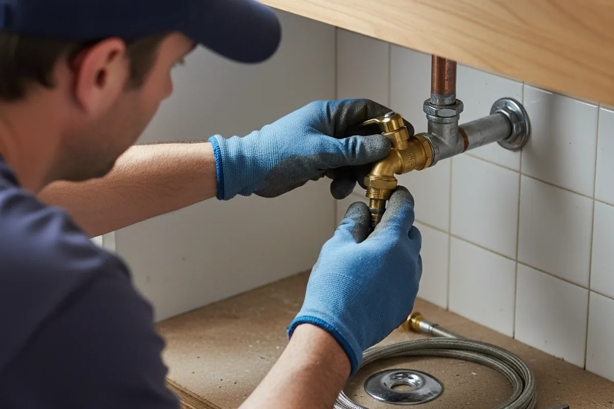 Shutoff valve and fitting work during Emergency Plumbing in Kempner